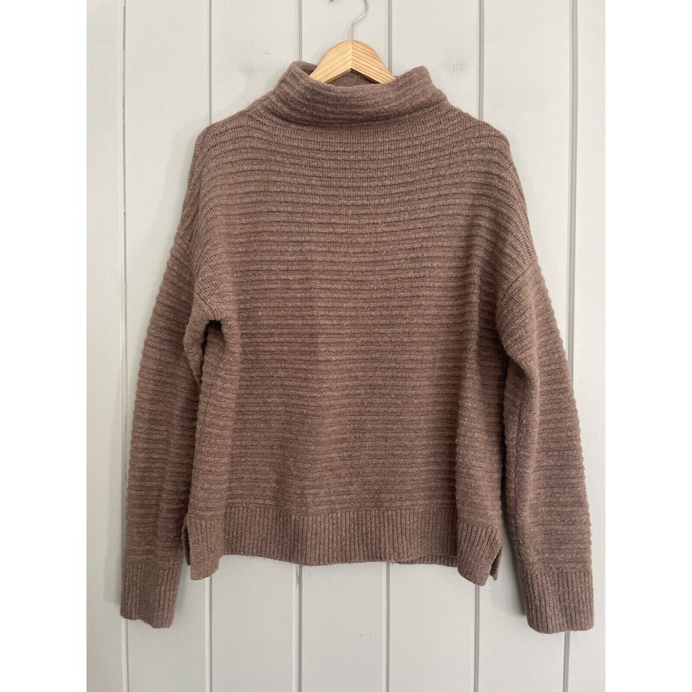 Madewell Belmont Mockneck Wool Blend Sweater S Small Light Brown K5425